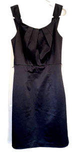 The Limited Event Satin Sheath Dress Pleated Bodice Little‎ Black Dress Size 2 Photo 0