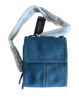 AMERICAN LEATHER CO. Kansas Crossbody Deep Turquoise Smooth NWT Handbag Purse Photo 0