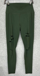 Alo Yoga High-Waist Ripped Warrior Legging in the color Hunter Green Size Large Photo 0