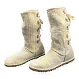 UGG Australia W HEIRLOOM Lace Up Boots 1000693 US Size 7 Knit F8911L Sheepskin Photo 0