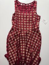 NWT Dressbarn Fit & Flare Overlay Lined Dress, Red/Beige, Size 16 Photo 0