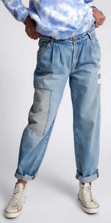 One Teaspoon Womens Smiths Low‎ Waist Wide Leg Denim Jeans Slouchy Multi Pocket Photo 0