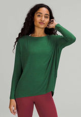 New With Tags Lululemon Back in Action Ribbed Ling Sleeve Shirt Sz 8 Photo 0