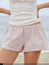 Brandy Melville Pink and White Striped Keira PJ Boxer Shorts Photo 0