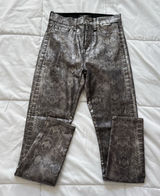 7 For All Mankind Jeans Womens 26 High Rise Gray Snake Print‎ Skinny Stretch Photo 0