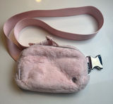 Lululemon Everywhere Belt Bag 1L Plush Fleece Pink Mist Faux Fur Crossbody OS Photo 0