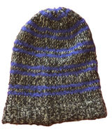 Free People cozy hat purple stripes‎ knit black and white Photo 0