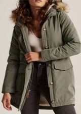 Abercrombie & Fitch sherpa lined green for parka jacket Photo 0