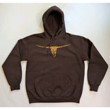 Brooks & Dunn Brown Hoodie Size M Longhorn Country Pullover Sweatshirt Y2K 90s Photo 0