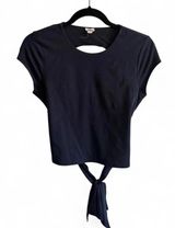 Navy blue tie back crop top. Lightly used. From Garage. #tiedetail #backless Photo 0