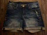 Y2K Rock & Republic Blue Jean Studded Shorts 4 Med Wash Photo 0
