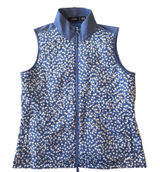 RLX Ralph Lauren Quilted Vest Womens M Pockets Blue Floral Print‎ Zip Puffer Photo 0