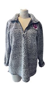 BoxerCraft Indiana Hoosiers Sherpa Fleece Quarter Zip Pullover Sweatshirt Med Photo 0