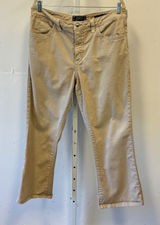 NYDJ Premium Denim Tan Corduroy Flare Leg Jeans Khaki High Rise Women's Sz 16 Photo 0