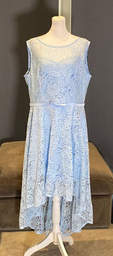 Women’s Blue Floral Lace High Low Cocktail Party Bridesmaid Dress Size XL NEW Photo 0