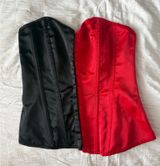 Black and Red Corset Top Harley Quinn Photo 0