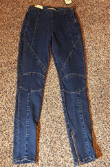 We The Free Bella Moto Mid Rise Skinny Jeans Size 24 Zippers Detail Denim‎ Photo 0