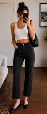Levi’s Premium Ribcage Straight Ankle Jeans W23 L27 Black Sprout Big E Photo 0