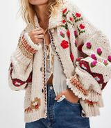 Free People Slouchy Oversized Rosebud Cardigan Size XS Photo 0