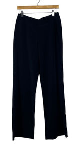 White House Black Market Wide Leg Trousers Solid Black Professional Stretch Sz 6 Photo 0