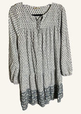 Style & Co Peasant long sleeve sz large boho hippie Babydoll Flowy Summer‎ Dress Photo 0
