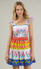 NWT Sugarlips‎ Olympia Floral Ruffle Tiered Mini Dress Size 3X Tropical Colorful Photo 0