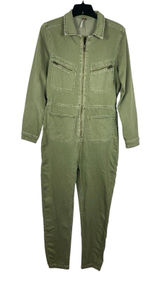 Free People M Army Green Utility Jumpsuit Boiler Suit Coverall Zip Front Photo 0