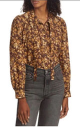 DôEn Women'S Norma Cotton Voile Floral Blouse In Fern Grove Floral Photo 0