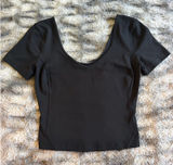 Lululemon Wunder Under Smooth Cover Square Neck T-Shirt - Black Size 2 Photo 0