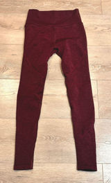 Alphalete Revival‎ High Waisted Ribbed Leggings Burgundy Size Medium Workout Photo 0