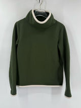 Dudley Stephens Green Vello Fleece Turtleneck Pullover Contrast Trim‎ size small Photo 0