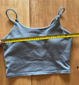 Align Type Tank Top Blue Nulu Cropped Built-in Bra Activewear Womens Photo 0