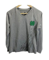 Notre Dame Adidas T Shirt Woman’s L Gray Long Sleeve‎ Fighting Irish Climalite Photo 0