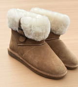 Bearpaw Women’s Size 8 Brown Suede Faux Fur Ankle Boots Photo 0