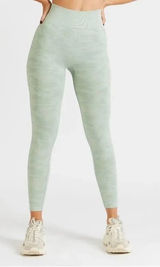 Aybl‎ Camo Sage Green Seamless High Rise Scrunch Booty Leggings Photo 0