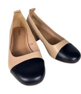 Torrid Beige Black Two Tone Cap Toe‎ Block Heel Slip On Pumps Chic 41355149 Photo 0