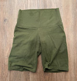 Tna Aritzia Olive Green High Waisted Biker Shorts XS Activewear‎ Stretch Knit Photo 0