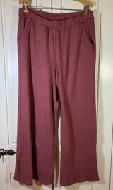 Torrid Sleep 0 Ribbed Wide Leg Lounge Pants Mauve Pink Large Soft Cozy Cabincore Photo 0