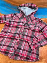 Carhartt Pearl Snap Hooded Pink Red Brown Plaid Cotton Flannel Shirt Medium Photo 0