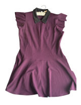 Tommy Hilfiger Size 14 Elegant Purple/Plum Dress with Black Collar‎ Photo 0