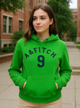 Abercrombie & Fitch Green Logo Hoodie Womens L Y2K Preppy Sweatshirt Photo 0