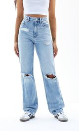 PACSUN Light Indigo Ripped 90s Boyfriend Jeans Photo 0