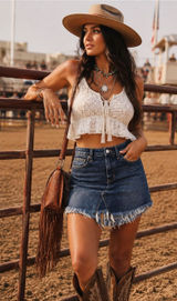 We The Free Free People Bailey Denim Mini Skirt - Dark Wash Photo 0