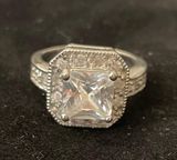 White Gold Engagement Ring Silver Photo 0