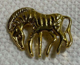 Vintage gold tone zebra brooch Photo 0