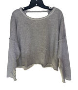 Aerie Gray Twist Open Back Oversized Top Boho Distressed S Lounge Photo 0