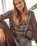 Anthropologie Tahla Pleated Top women’s size large Photo 0