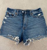 Abercrombie High Rise Dark Wash Short Photo 0