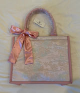 Windsor Embroidered Satin Bow Tote Bag Photo 0