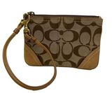 COACH Brown Signature Canvas Wristlet Photo 0
